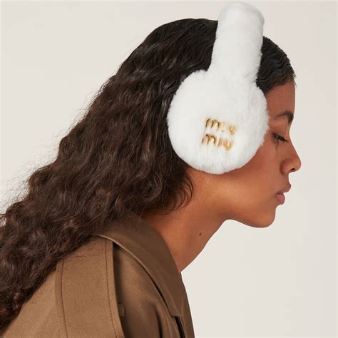 miu miu earmuffs|Miu Miu shearling.